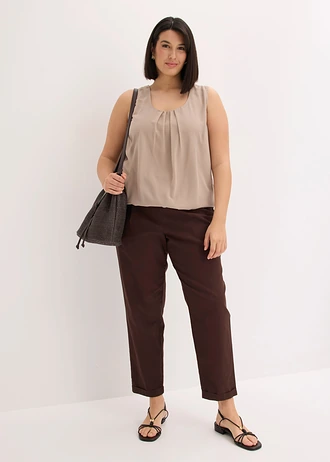 Blousetop, Kleur: taupe