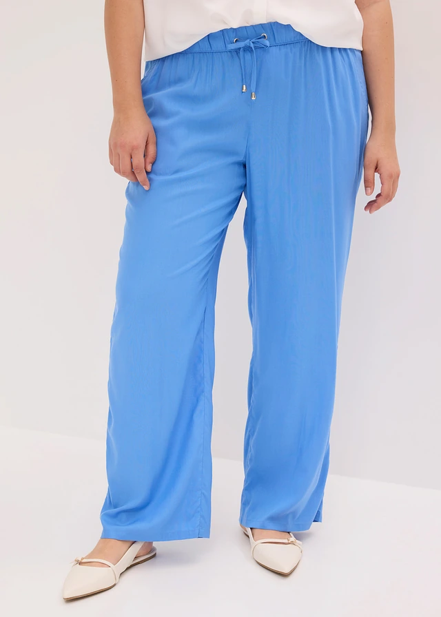 Broek van viscose, Kleur: middenblauw