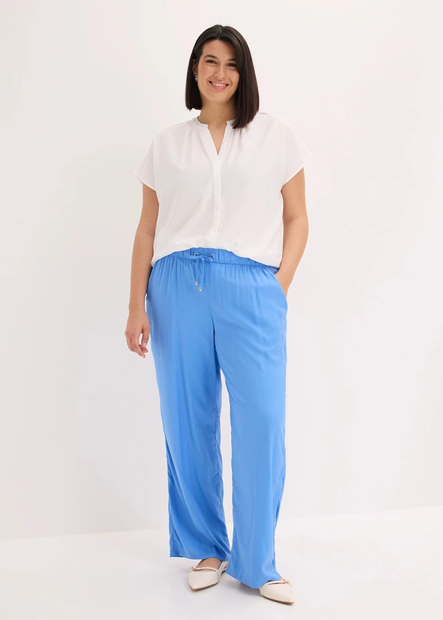 Broek van viscose, Kleur: middenblauw
