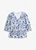 Shirt tuniek van gestructureerde crêpe, Kleur: wolwit-blauw gebloemd