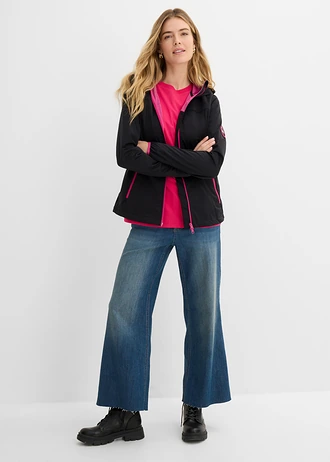 Lichte softshell jas, Kleur: zwart