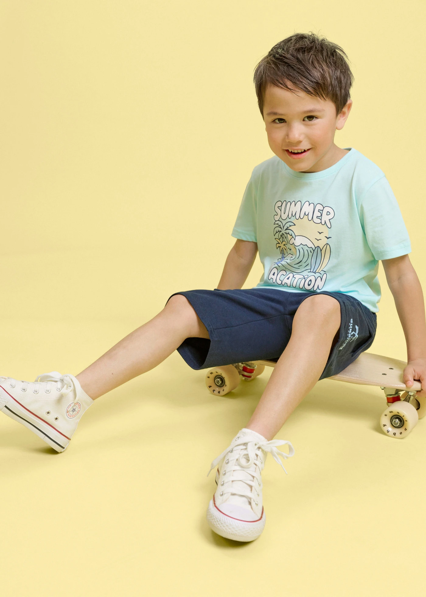 T-shirt z czystej bawełny organicznej • błękit wodny z nadrukiem • sklep bonprix