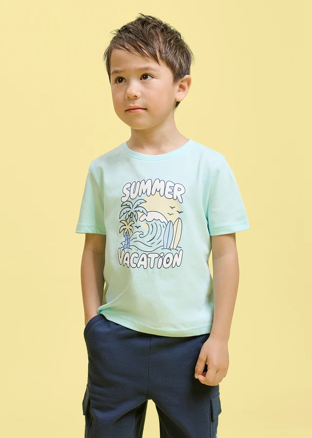 T-shirt 100% coton • bleu aqua imprimé • product-page.page-title-suffix