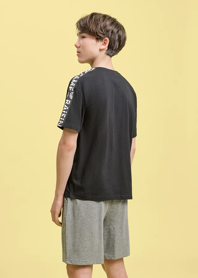 T-shirt van puur biologisch katoen (set van 2) • zwart+laguneblauw met print • product-page.page-title-suffix