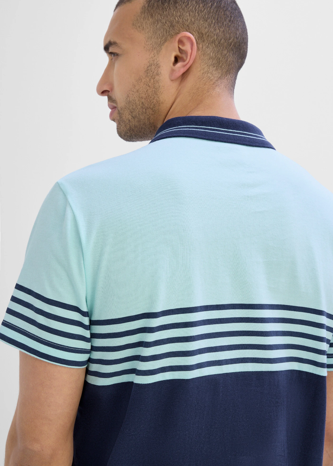 Polo en jersey 100% coton • bleu foncé-menthe polaire • product-page.page-title-suffix