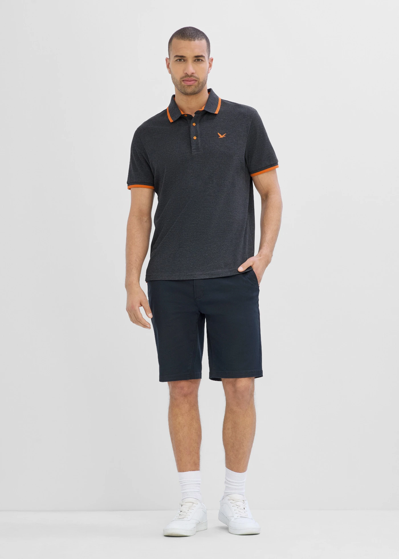 Piqué poloshirt met biologisch katoen • zwart gemêleerd • product-page.page-title-suffix