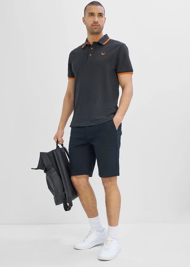 Polo en piqué 100% coton • noir chiné • product-page.page-title-suffix