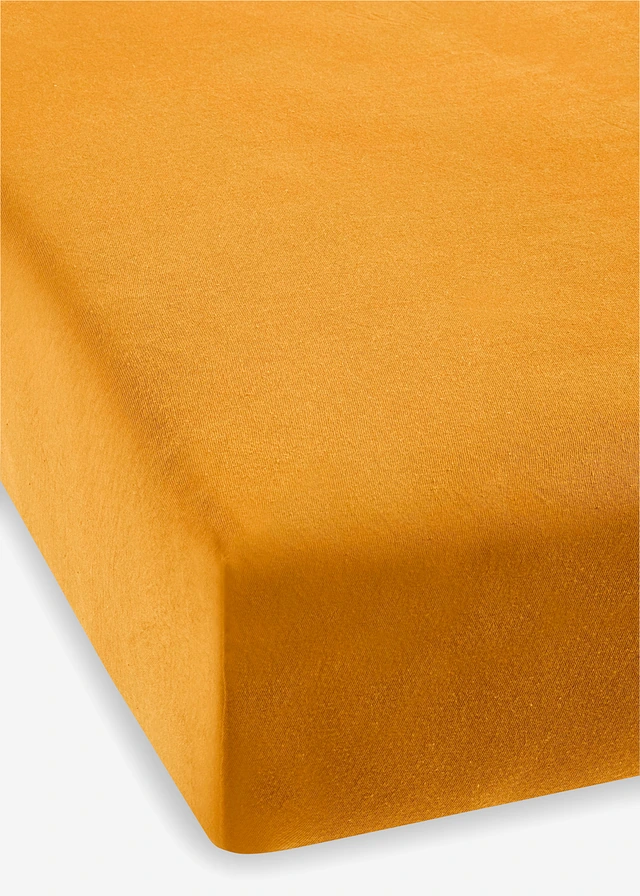 Jersey hoeslaken in trendkleuren • oker • bonprix online shop