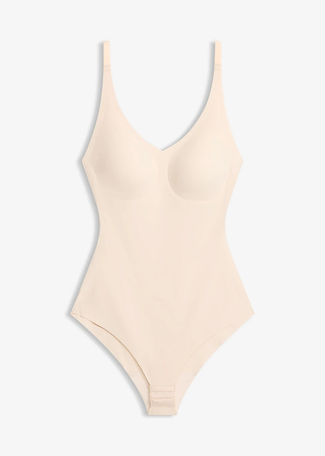 Body, lekko modelujące, z miseczkami z wyściółką • beżowy piaskowy • sklep bonprix
