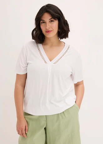 T-shirt en viscose extensible, Couleur: blanc