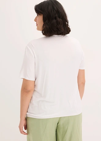 Shirt in een viscosemix, Kleur: wit