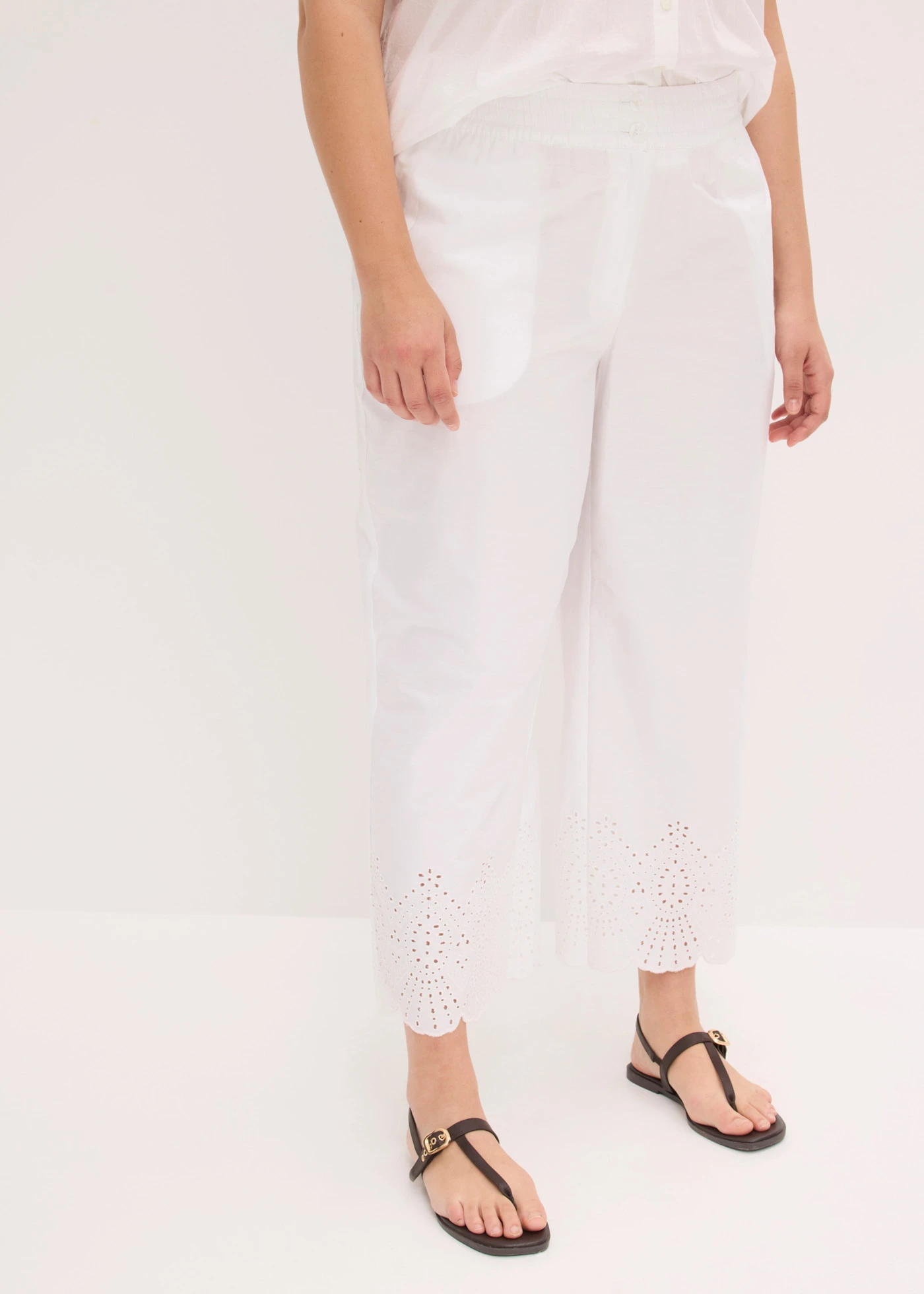 Pantaloni culotte din bumbac 100% • negru plus size • magazin bonprix