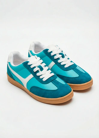Sneakersy w stylu retro • błękit wodny-błękit lagunowy-biały • sklep bonprix