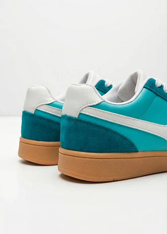 Sneakersy w stylu retro, kolor: błękit wodny-błękit lagunowy-biały