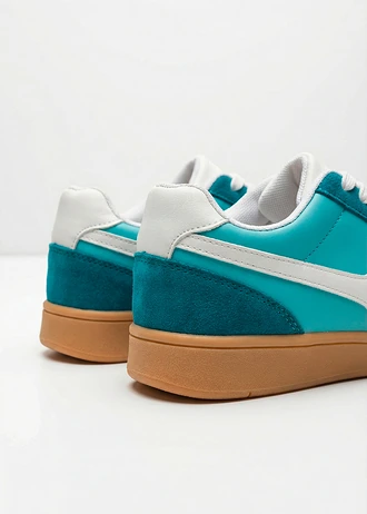 Tenisky v retro stylu, barva: modrá aqua-lagunově modro-bílá