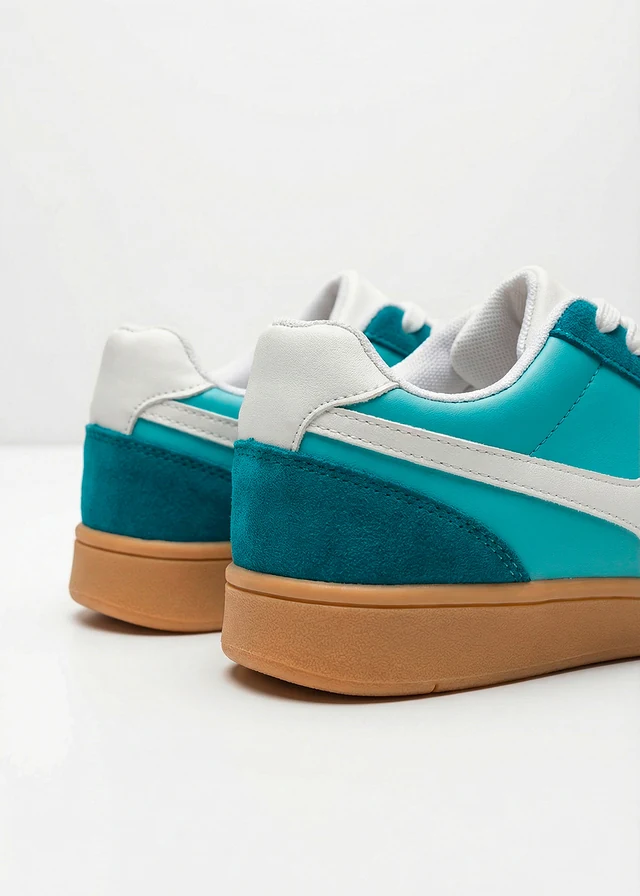 Sneakers rétro, Couleur: turquoise/bleu lagon/blanc