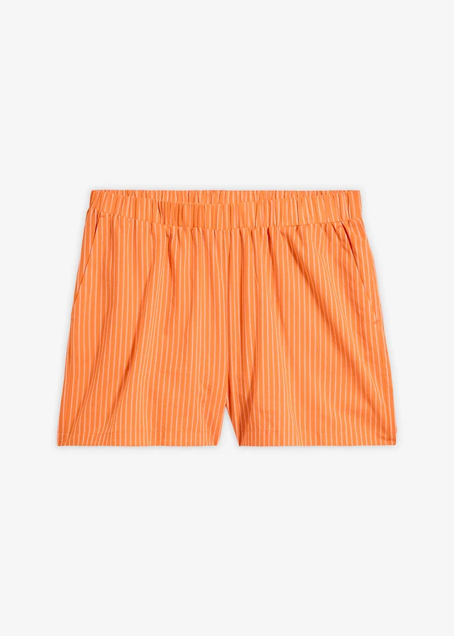 Short van biologisch katoen, Kleur: oranje-wit gestreept