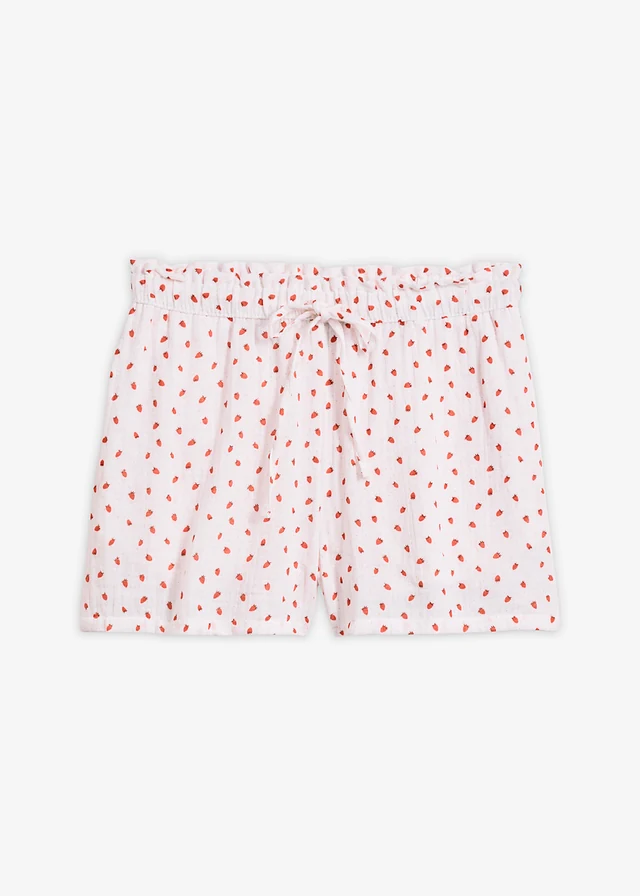 Short en gaze de coton légère, taille élastiquée