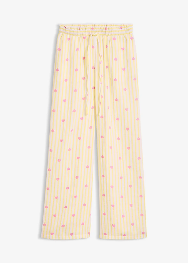 Instapbroek van luchtige mousseline • lichtlimoen-roze • product-page.page-title-suffix