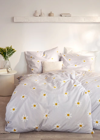 Povlečení z bavlněné směsi, barva: šedá