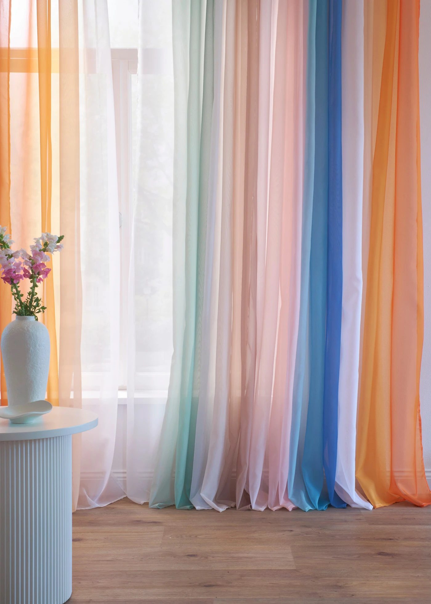 Gordijn van lichte voile, ook verkrijgbaar in extra lang (2 stuks) • blauw • bonprix online shop