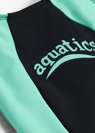 Maillot 1 pièce, Couleur: noir - rose vif