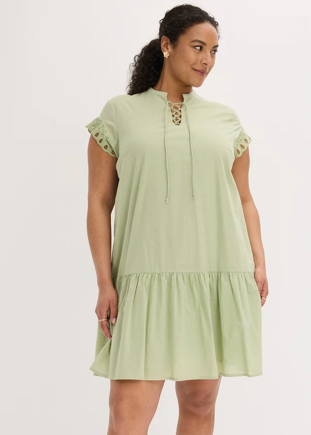 Robe-tunique 100% coton, Couleur: vert pâle