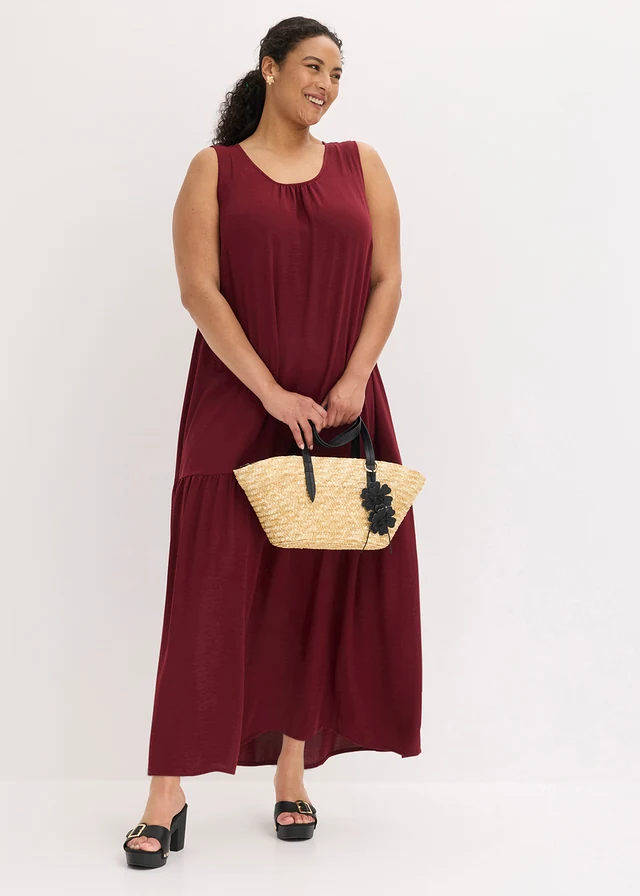 Robe longue et large, Couleur: rouge érable