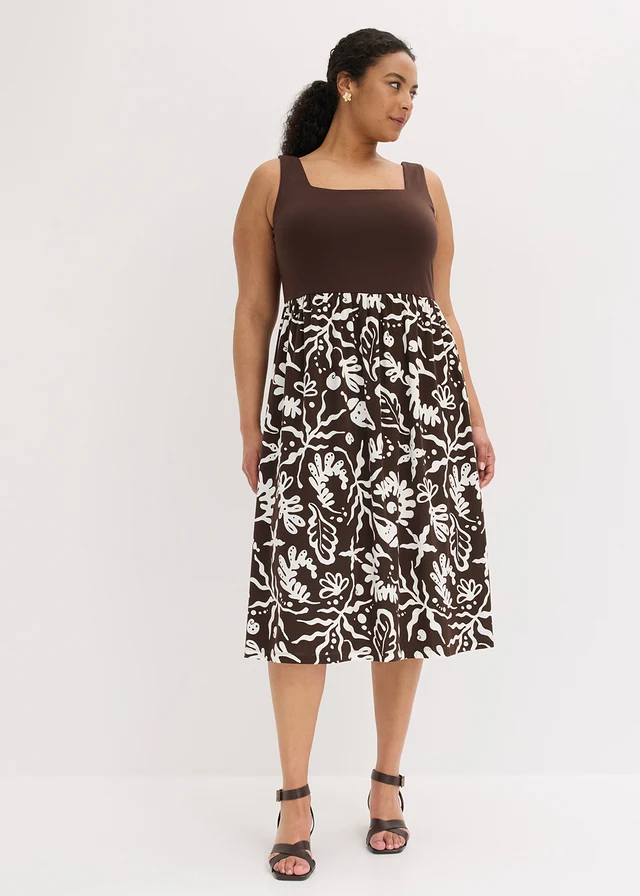 Robe en jersey, Couleur: marron foncé