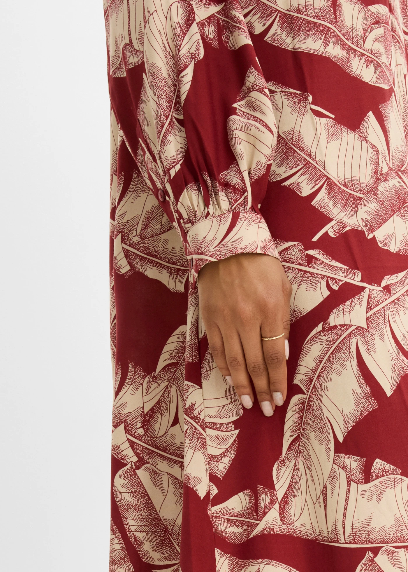 Kaftan jurk van soepele viscose • woestijnrood/lichtsand gedessineerd • bonprix online shop