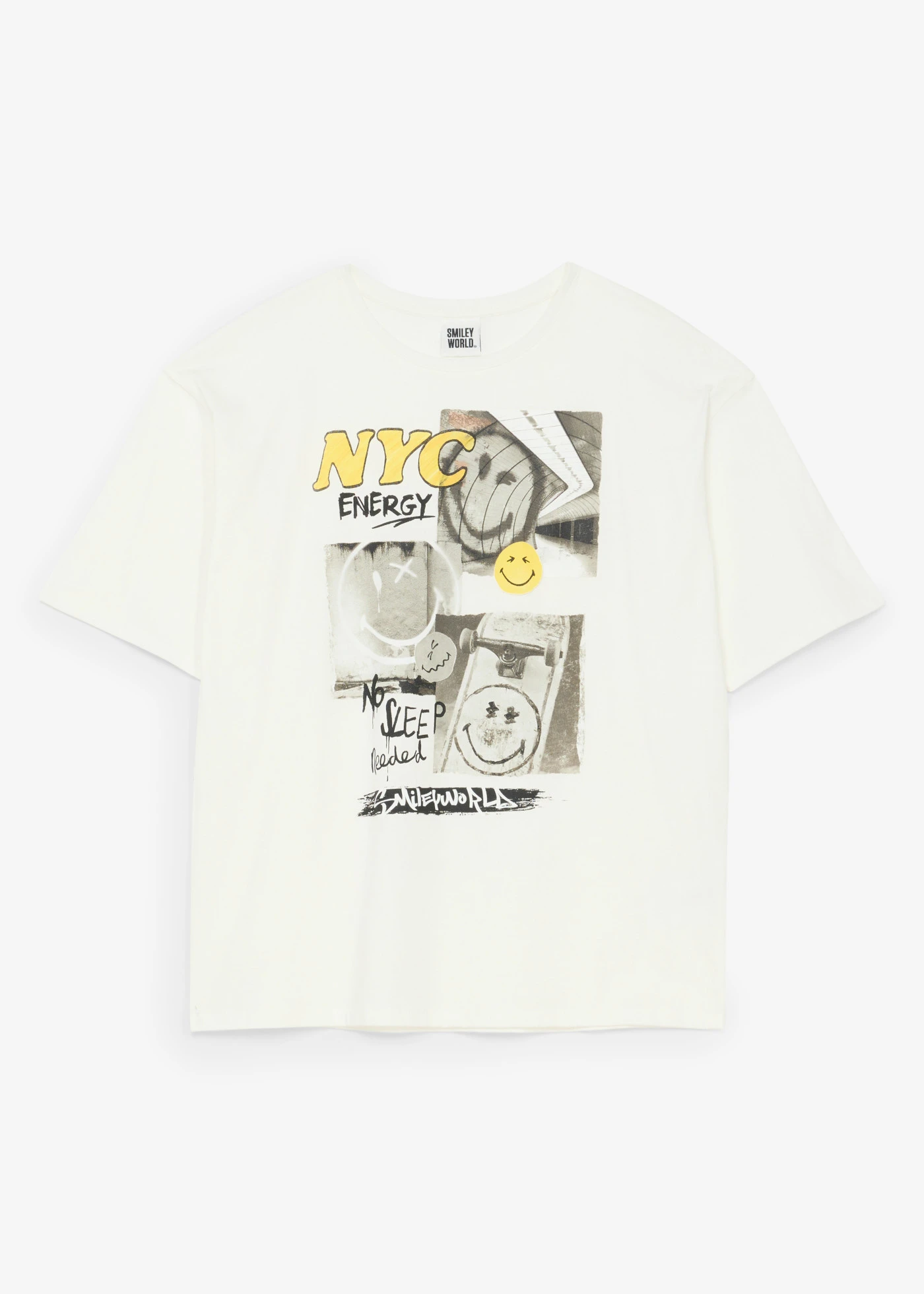 Tričko Smiley World, z čistej bavlny, Loose fit • biela vlna potlačená • obchod bonprix