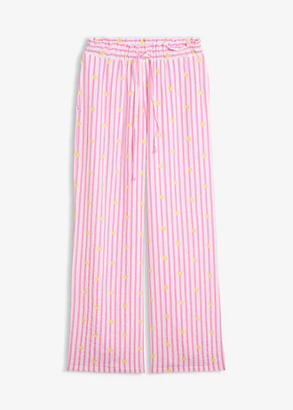 Pantalon taille élastiquée en gaze de coton
