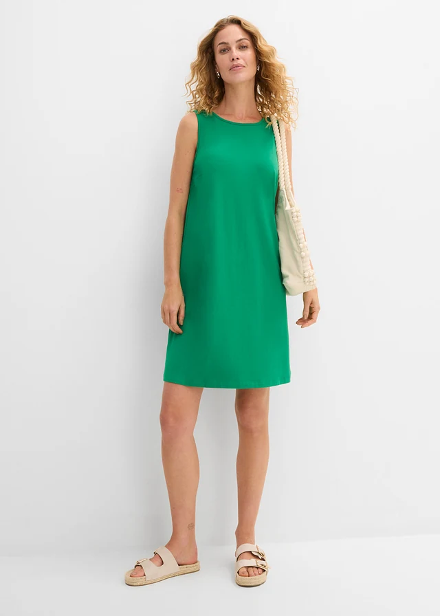 Jersey jurk van een elastische biologisch katoenmix • edelsteengroen • product-page.page-title-suffix