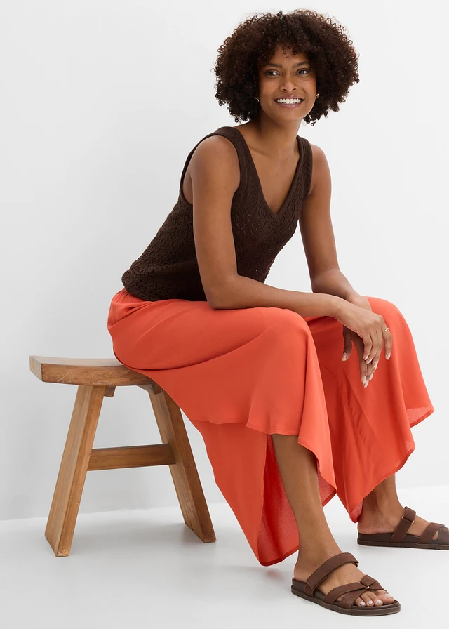 Cropped culotte van zachte viscose • kaneelrood • product-page.page-title-suffix