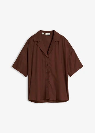Blouse met korte mouwen van zachte viscose