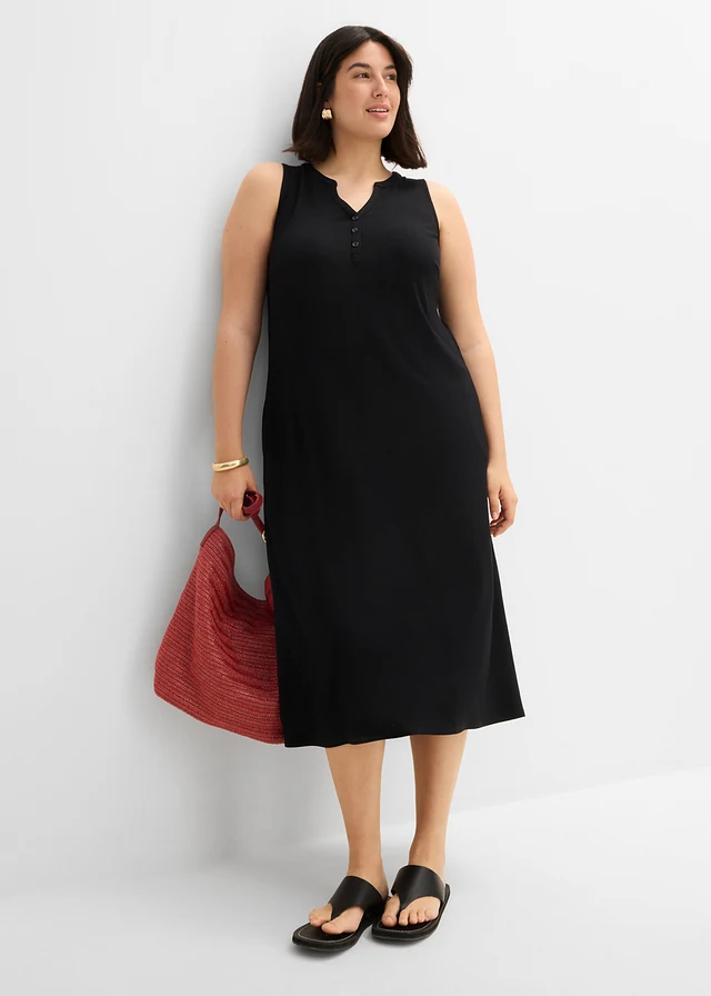 Jersey jurk, Kleur: zwart