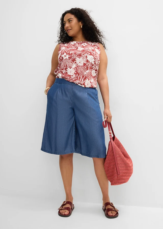 Bermuda en lyocell, Couleur: bleu denim