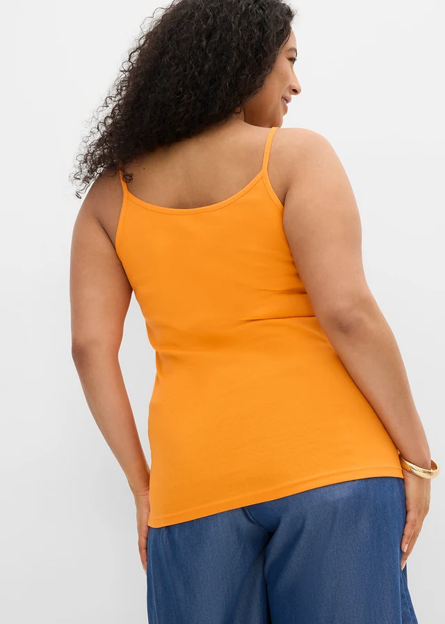Top met spaghettibandjes (set van 3), Kleur: kobaltblauw/feloranje/edelsteengroen