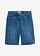Džínsové bermudy Mid Waist z bio bavlny, farba: modrá denim used