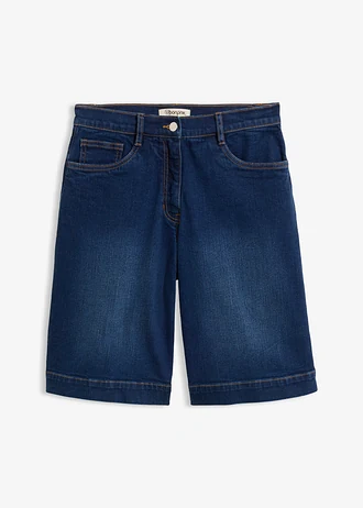 Jeansbermuda van biologisch katoen, mid waist