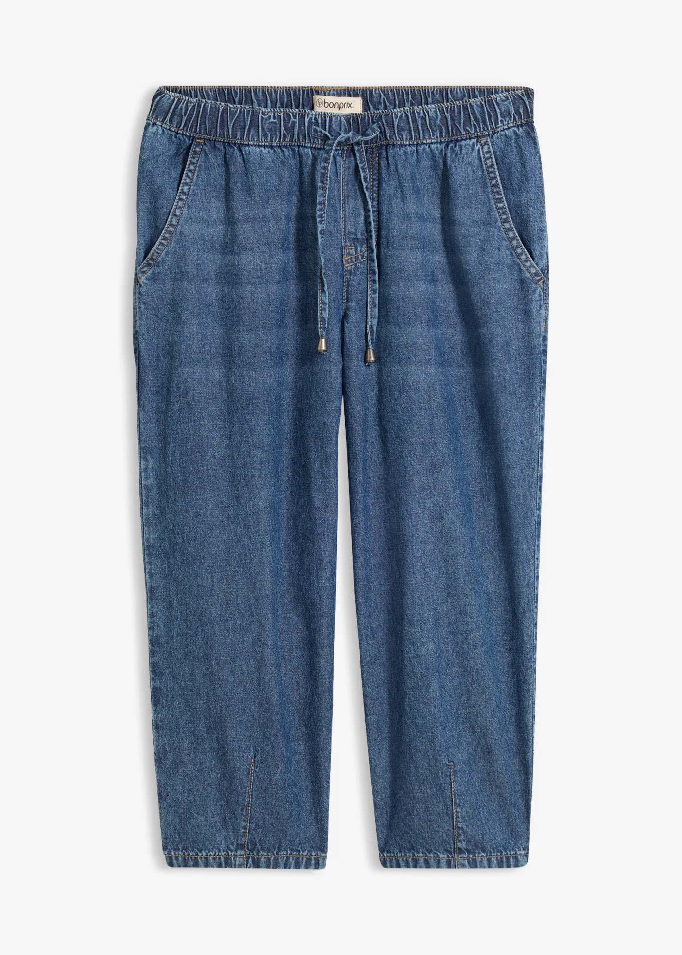 Jean barrel taille mi-haute, cropped • bleu denim used • product-page.page-title-suffix