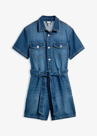 Jeans jumpsuit met korte mouwen