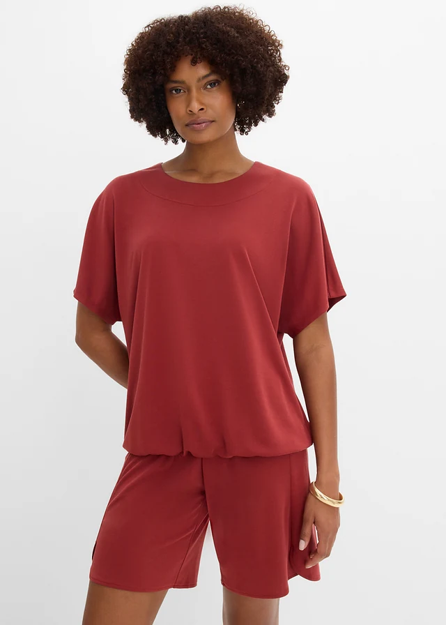 Koszulka oversize z miękkiego materiału z wiskozą • czerwony pustynny • sklep bonprix