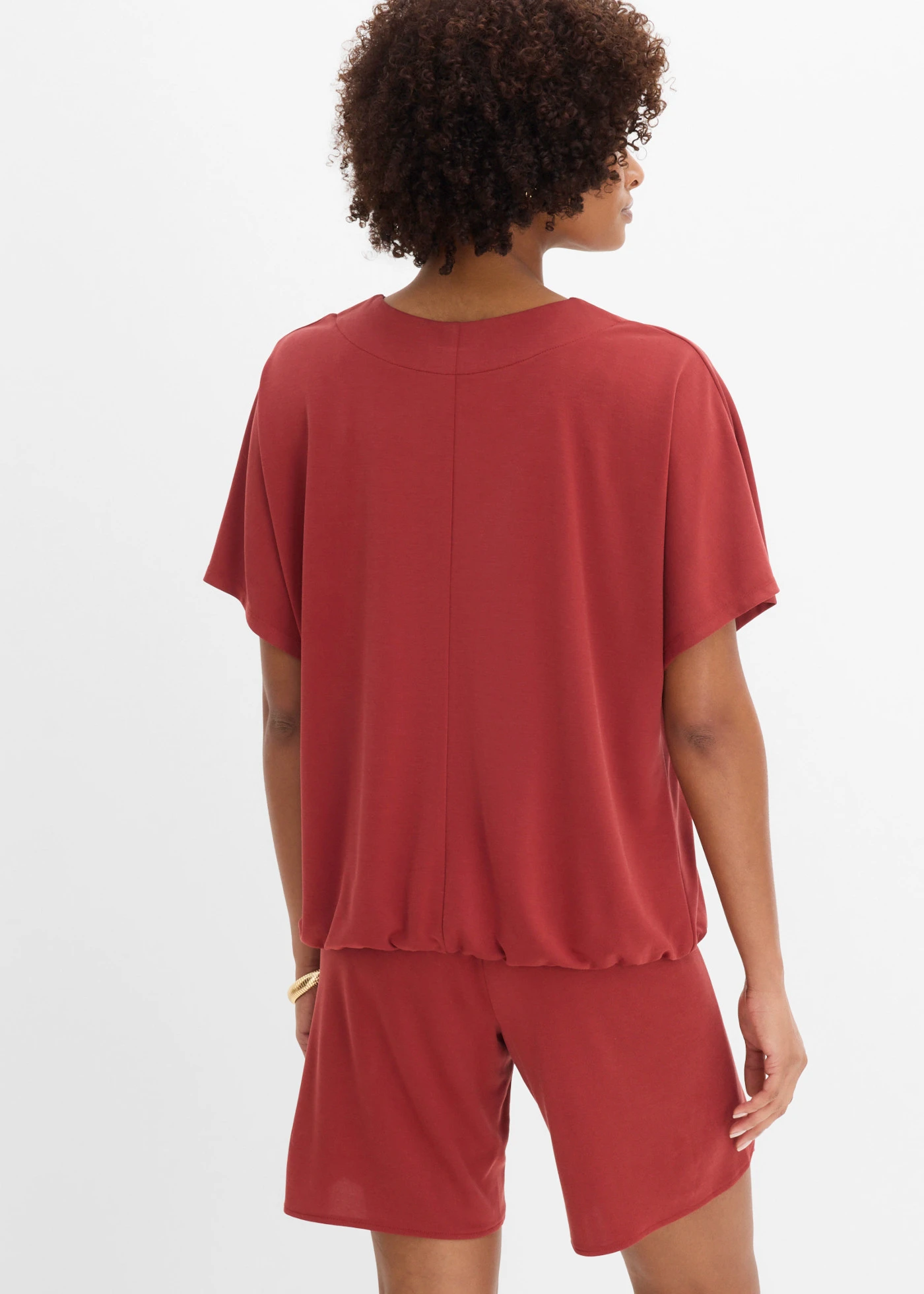 Oversized shirt in een viscosemix • woestijnrood • product-page.page-title-suffix