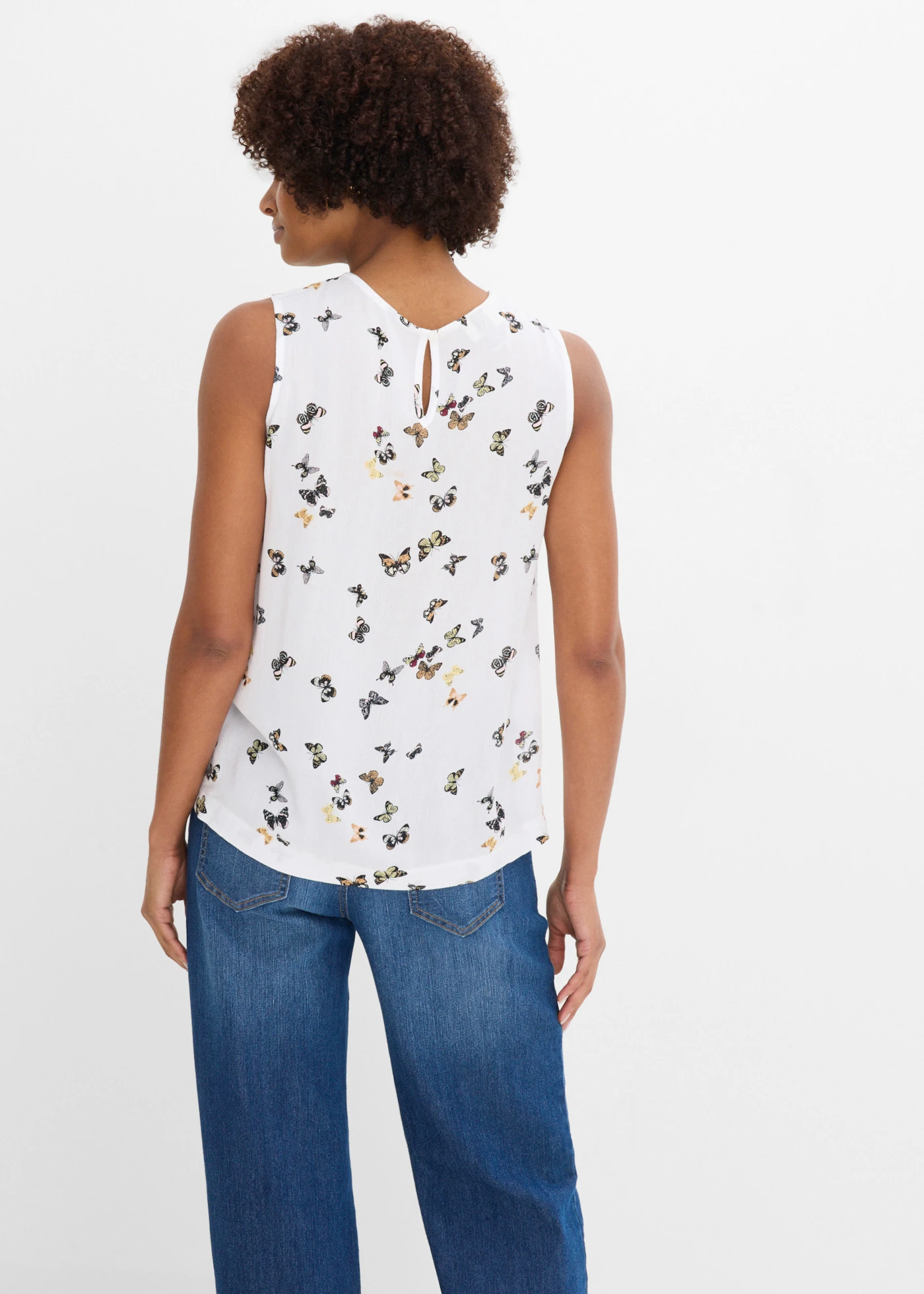 Blousetop • wit gedessineerd • bonprix online shop