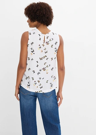 Blousetop • wit gedessineerd • bonprix online shop