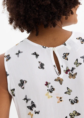 Blousetop • wit gedessineerd • bonprix online shop