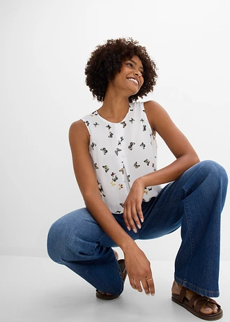 Blousetop • wit gedessineerd • bonprix online shop