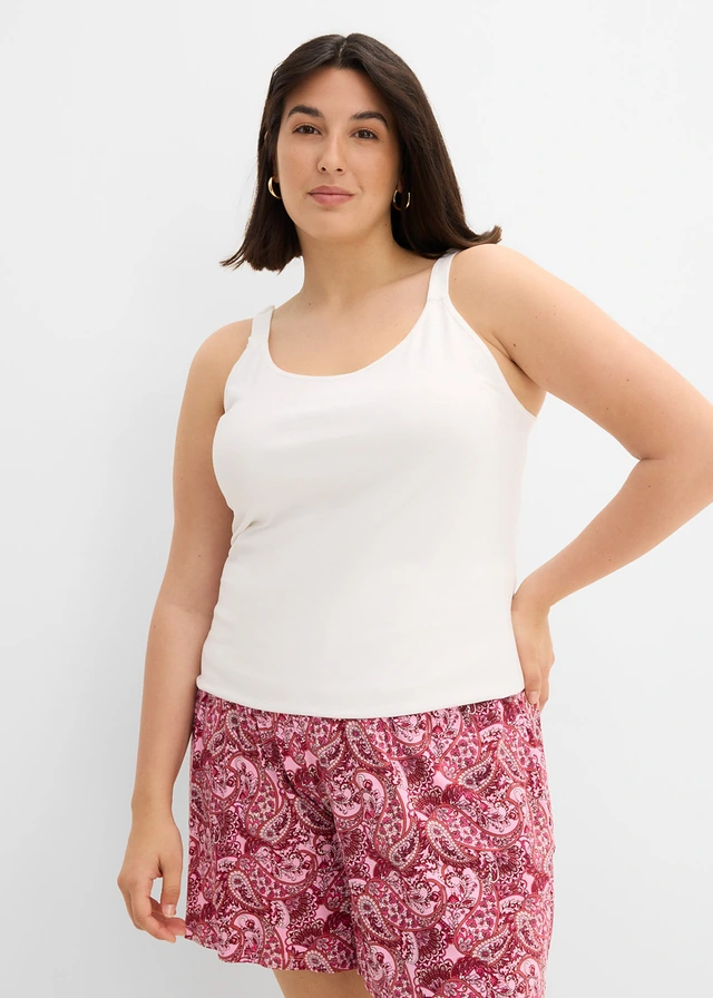 Lot de 2 débardeurs longs, Couleur: blanc + noir