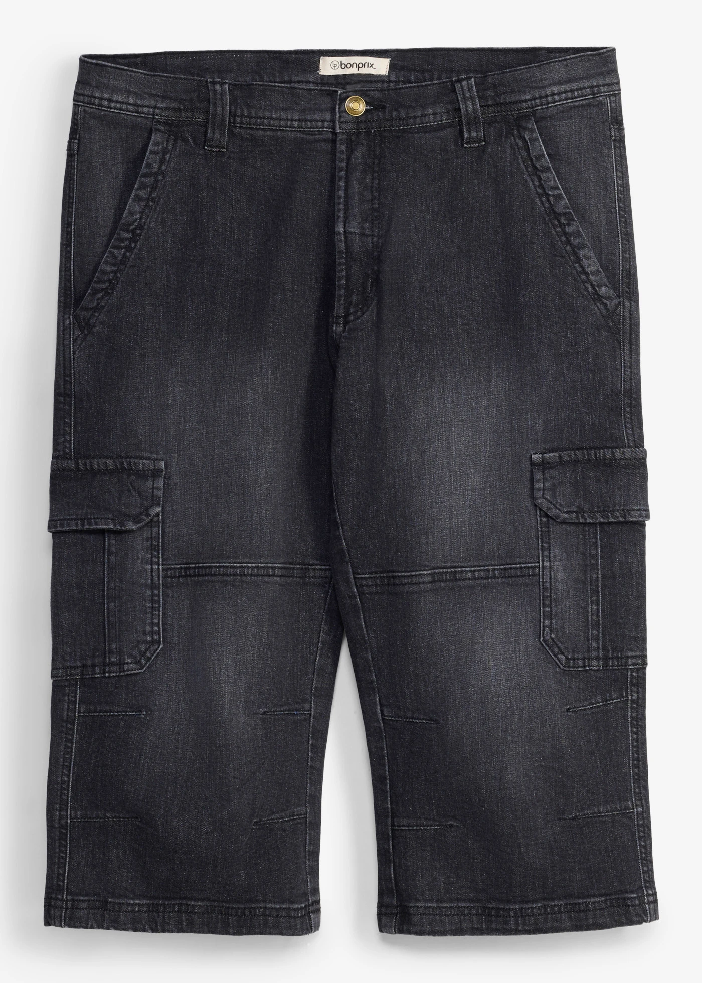 3/4 cargo džíny Regular Fit, Straight • černý denim • bonprix obchod